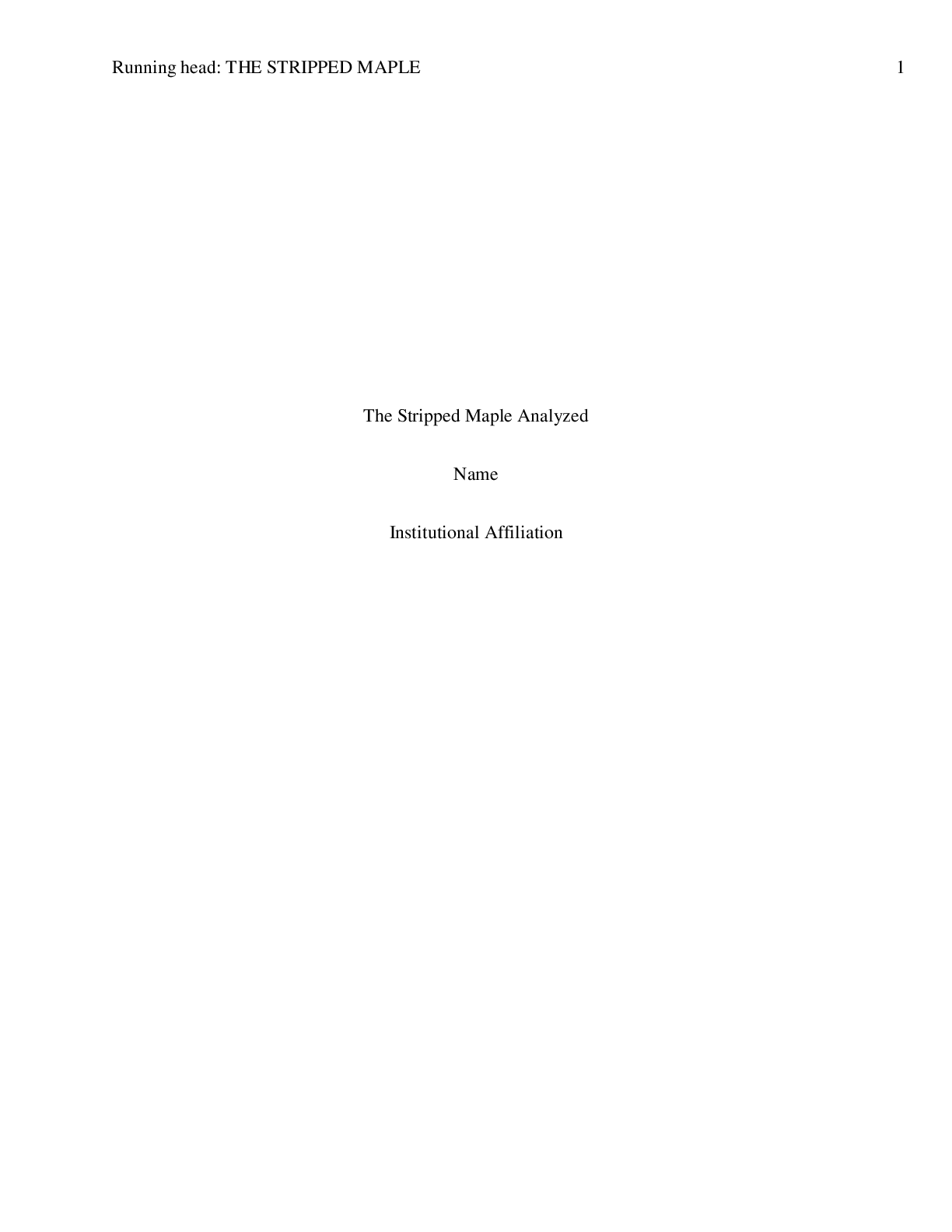 Preview image for The Stripped Maple Analyzed